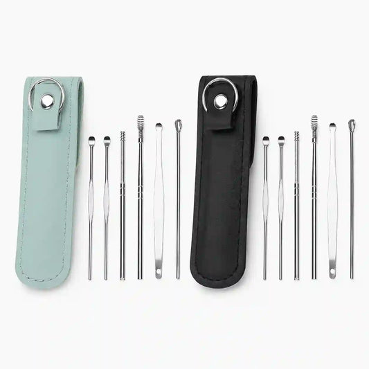 2x1 Kit Limpiadores de Oidos Estuche De Cuero